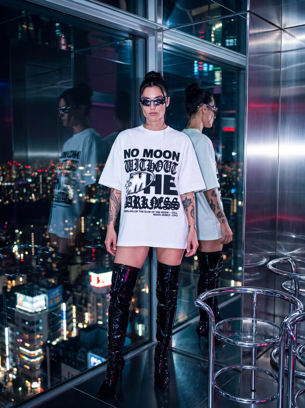 NO MOON WITHOUT THE DARKNESS TEE — FULL MOON SERIES / 2043 (OVERSIZED)