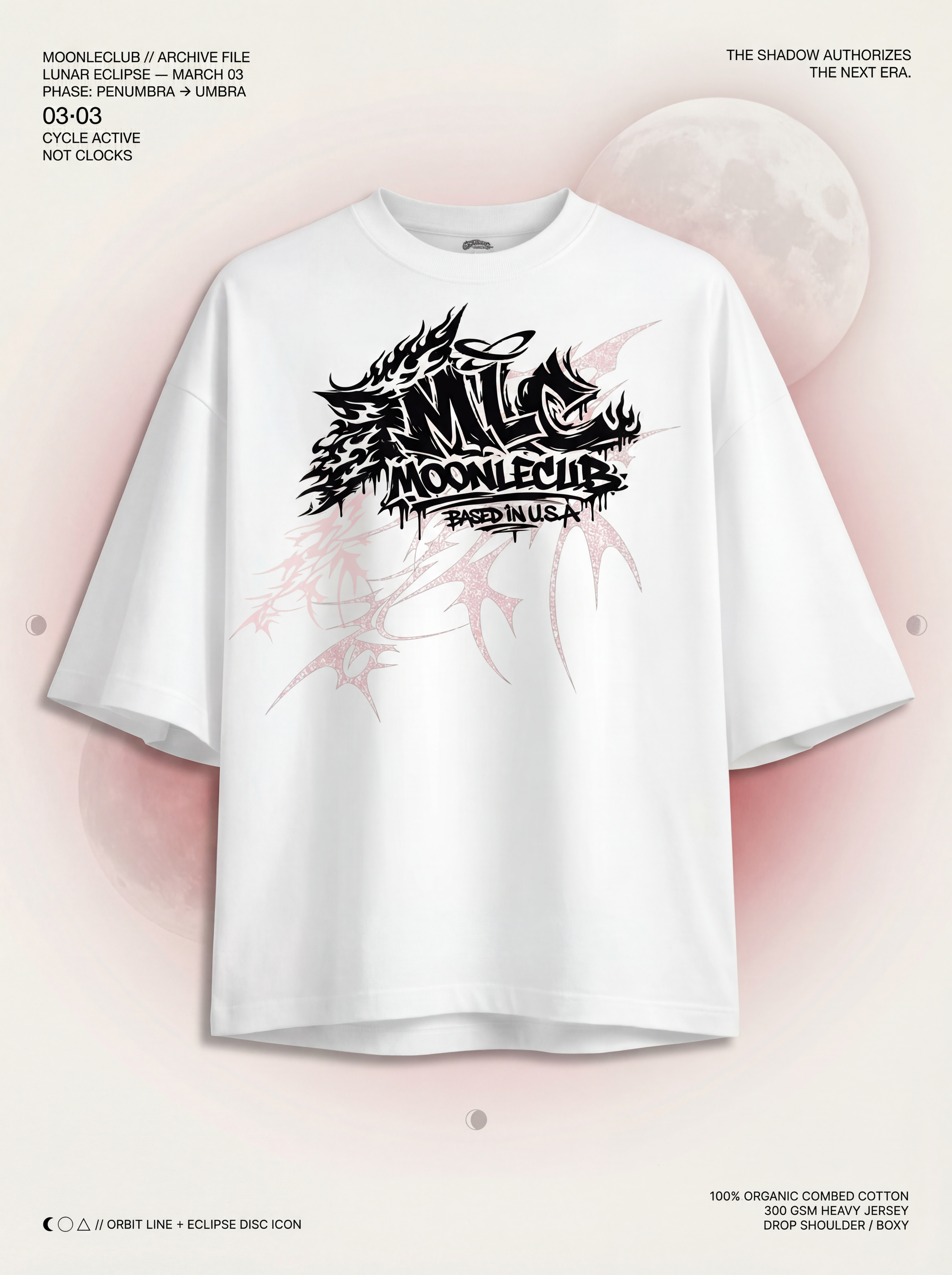 UMBRA FILE 03.03 / WHITE TEE // LUNAR ECLIPSE RELEASE