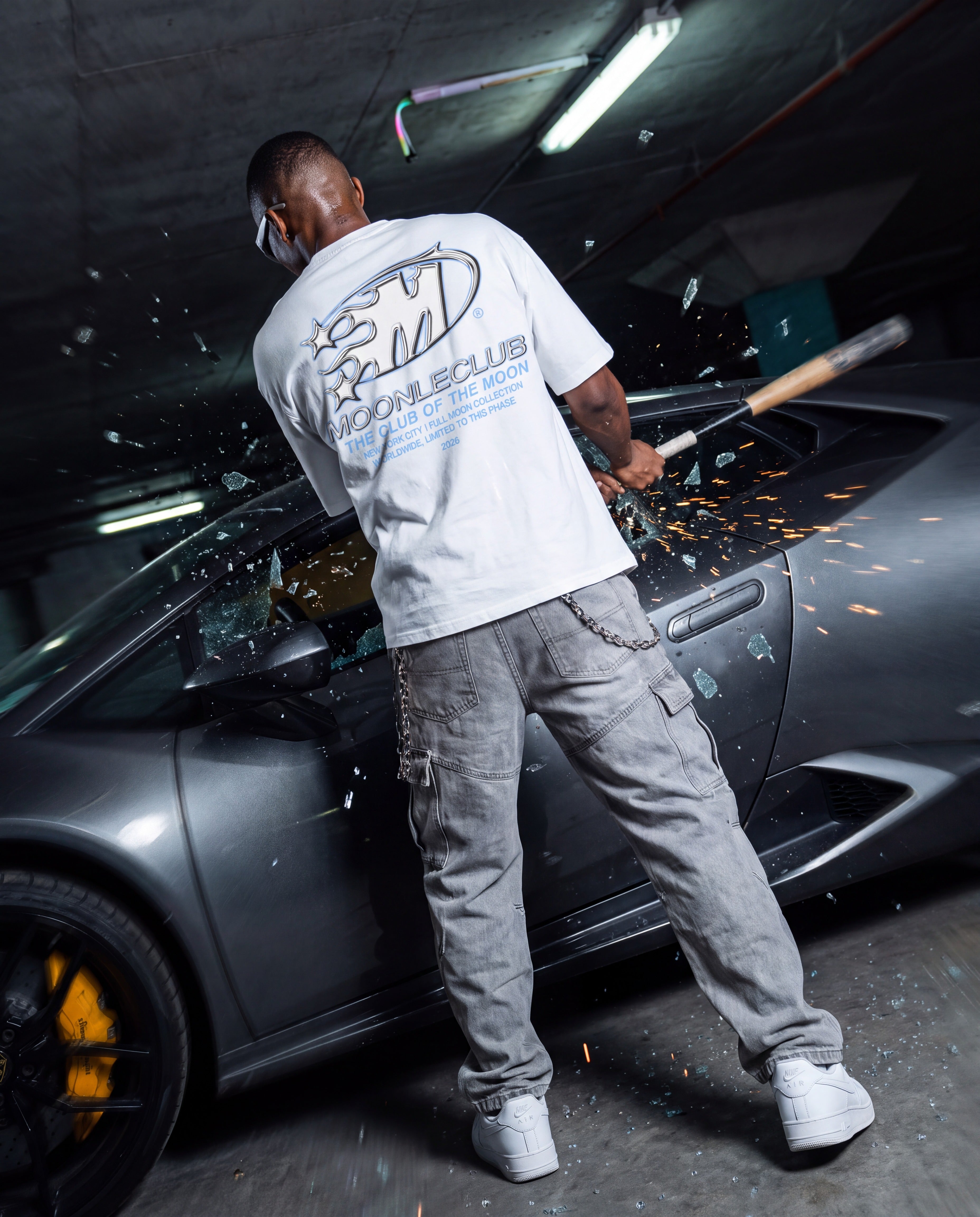 ONCE IN ABUCK MOON CHROME (WHITE) TEE