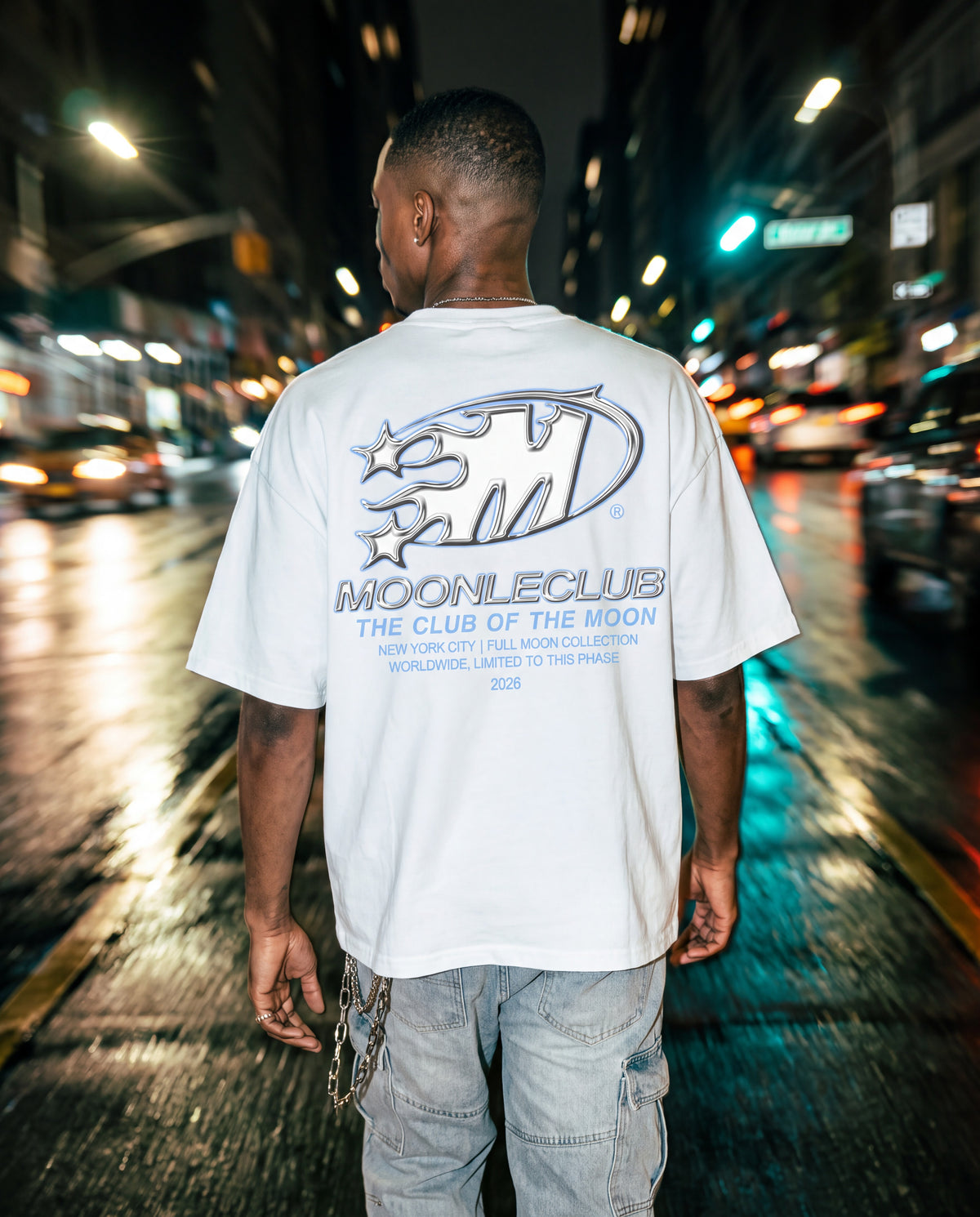 ONCE IN ABUCK MOON CHROME (WHITE) TEE